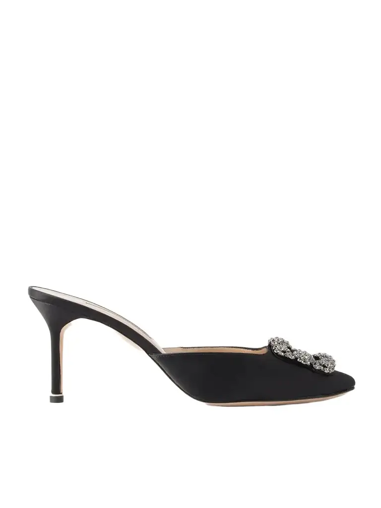 Manolo Blahnik Hangisimu 70 Embellished Satin Mules
