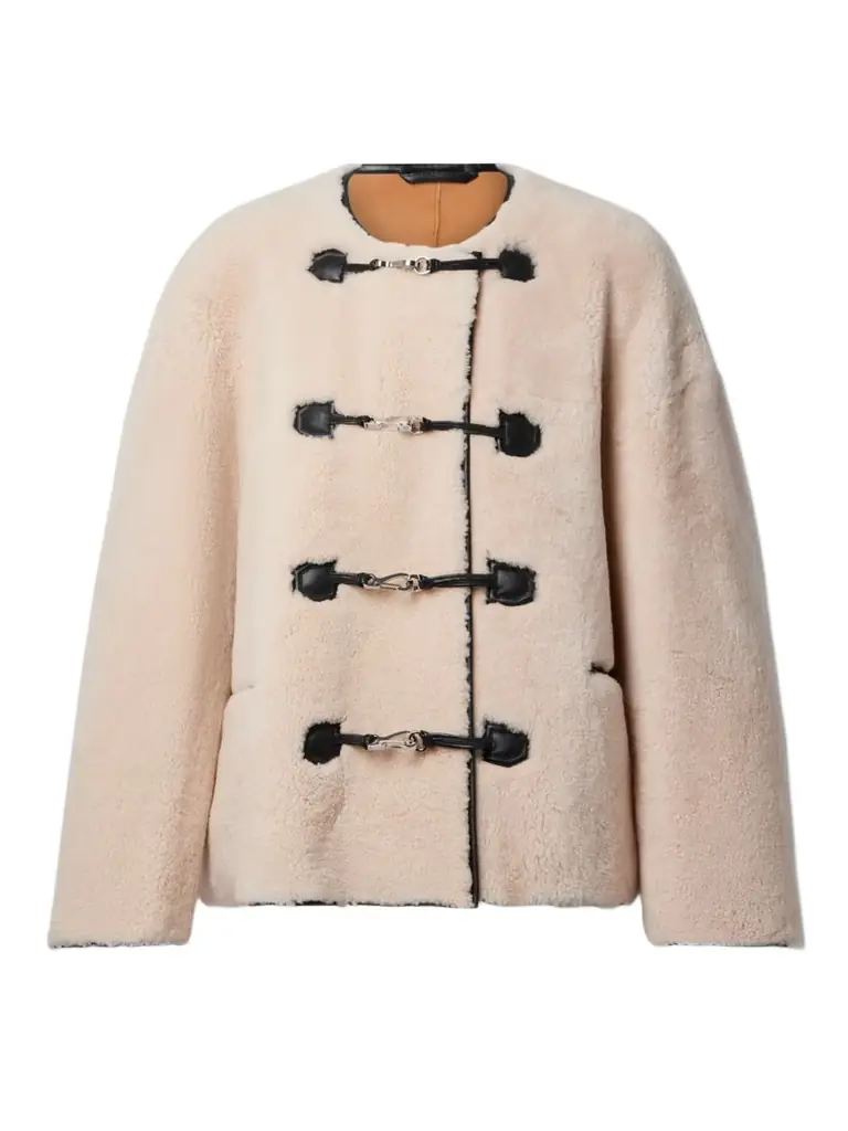TOTEME Leather-trimmed Shearling Jacket