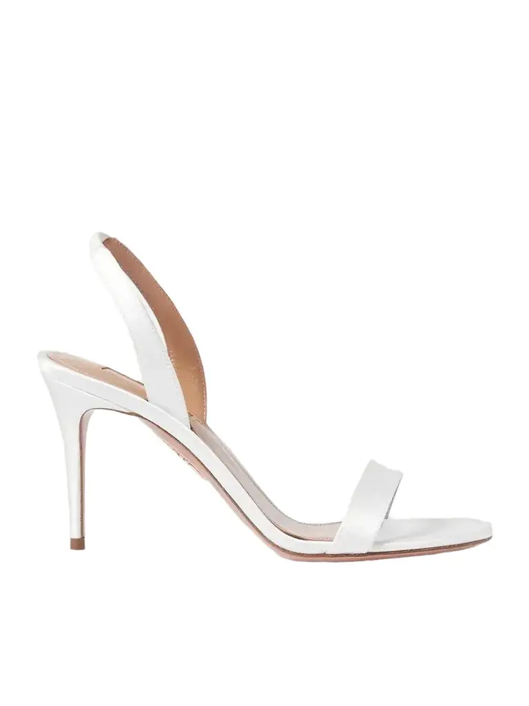 Aquazzura So Nude 85 Satin Slingback Sandals