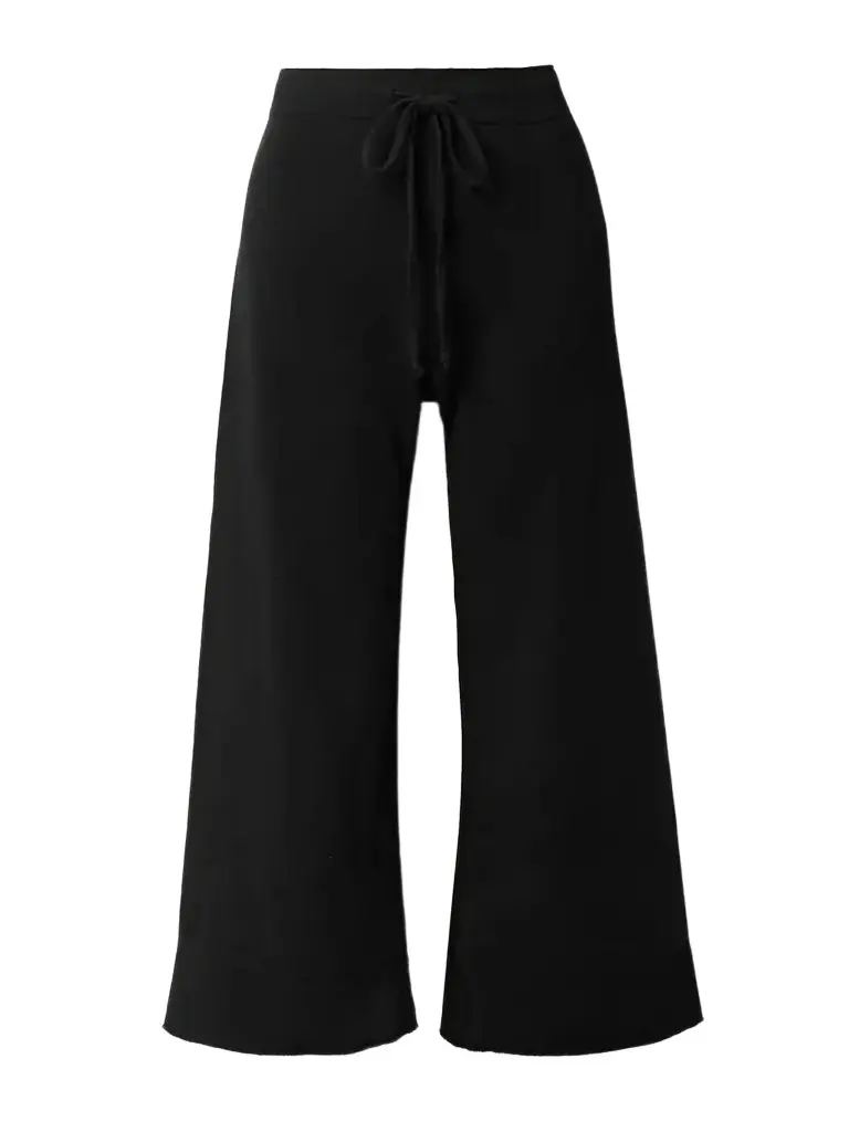 Nili Lotan Kiki Cropped Voile-trimmed Cotton-jersey Track Pants