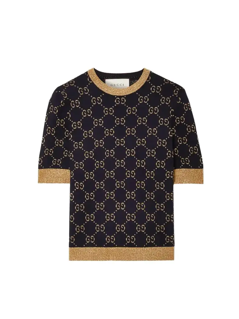 Gucci Metallic Jacquard-knit Cotton-blend Sweater
