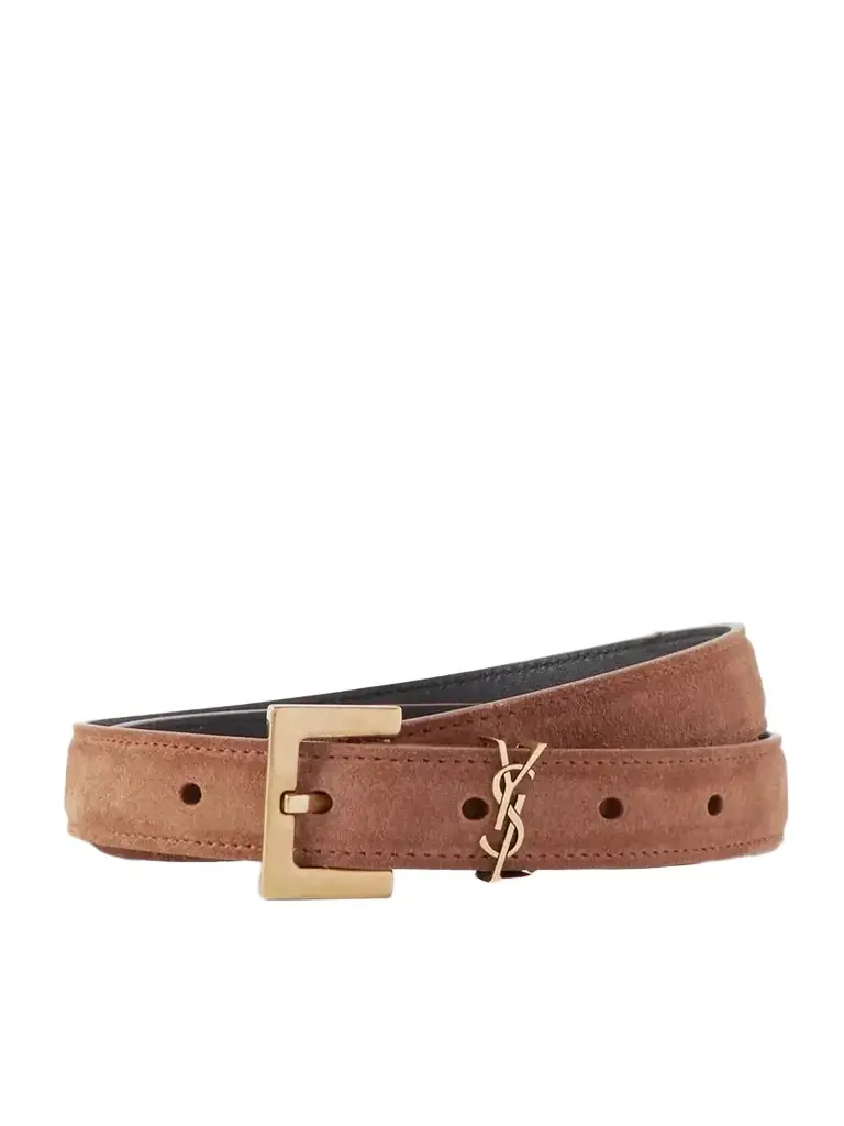 Saint Laurent Cassandre Suede Belt