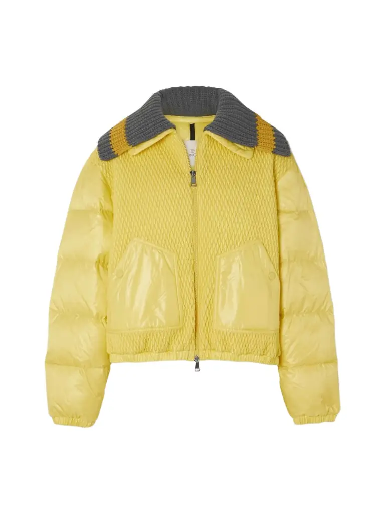 Moncler Apront Cropped Quilted Shell Down Bomber Jacket