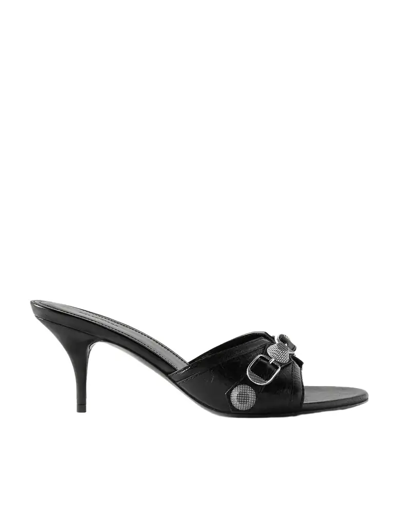 Balenciaga Cagole Studded Leather Mules