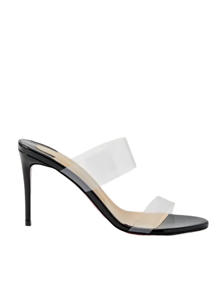 Christian Louboutin Just Nothing 85 Pvc And Patent-leather Mules
