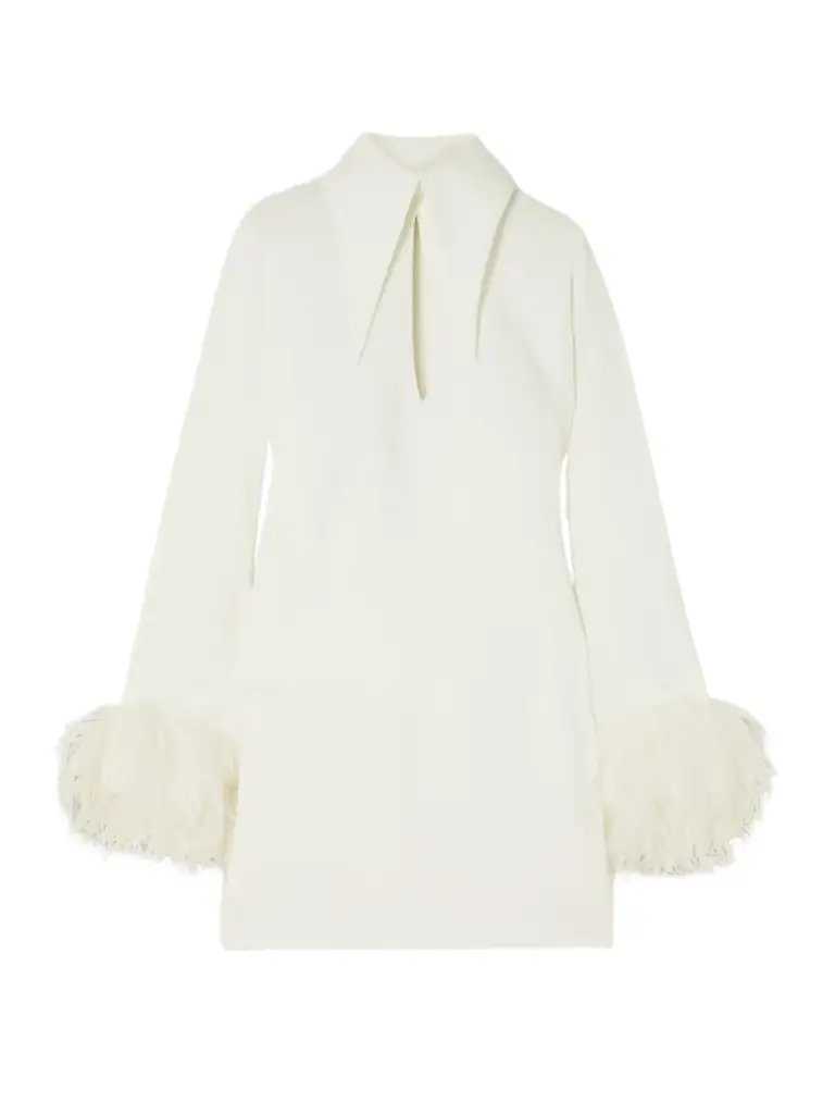 16Arlington Michelle Feather-trimmed Cutout Crepe Mini Dress - Women's Clothing