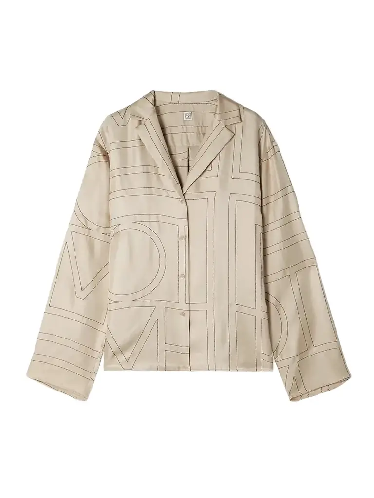 TOTEME Embroidered Silk-twill Shirt