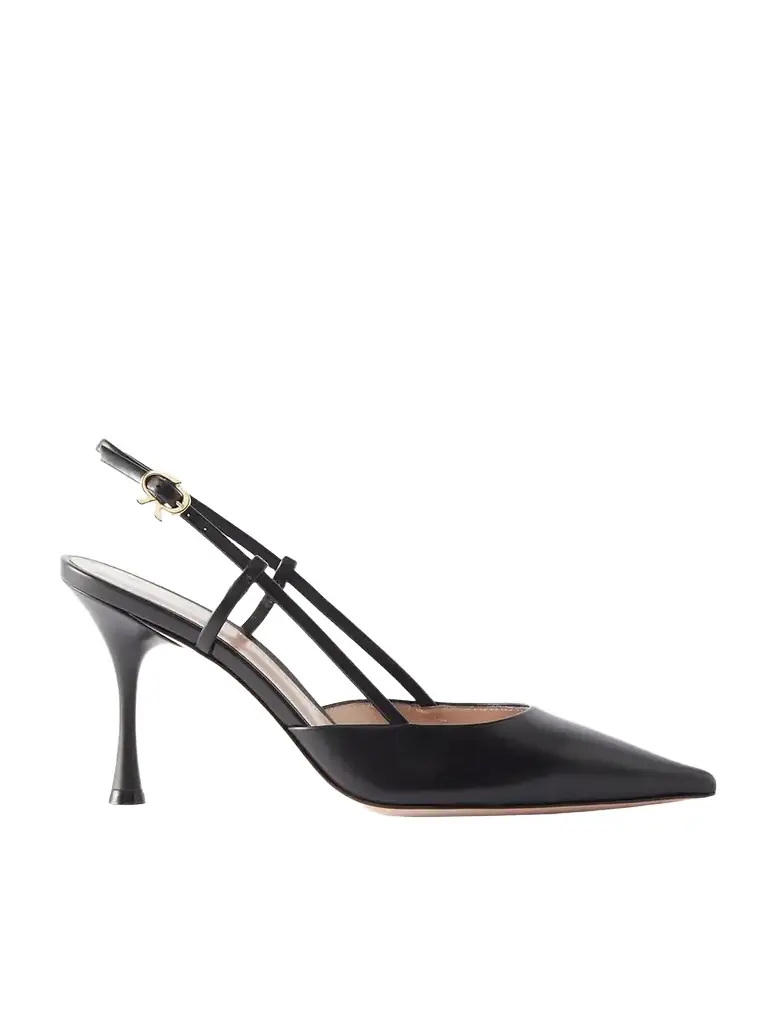 Gianvito Rossi Ascent 85 Leather Slingback Pumps