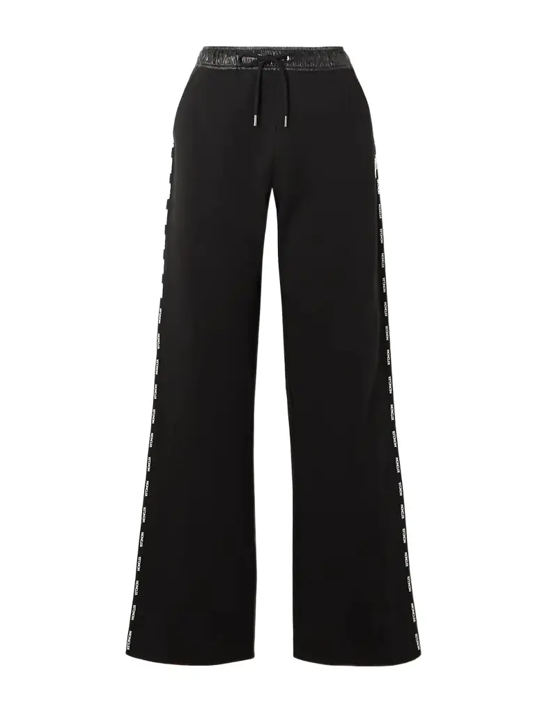 Moncler Appliquéd Shell-trimmed Cotton-jersey Sweatpants