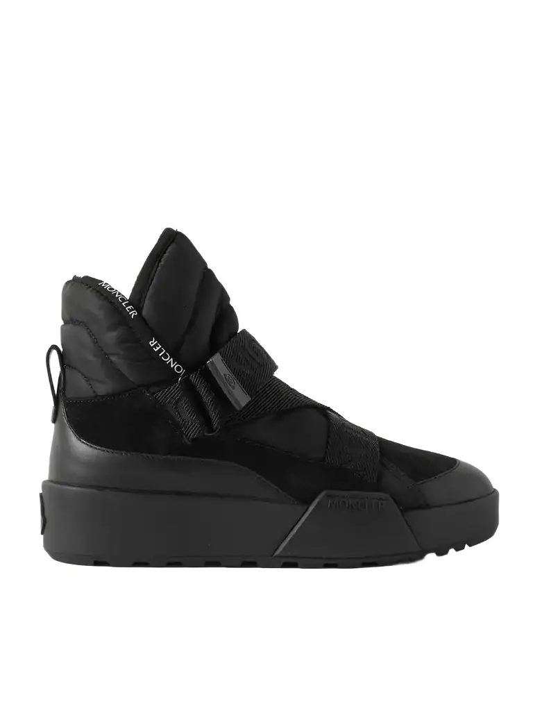 Moncler Cross Promyx Suede-trimmed Quilted Shell And Leather High-top Sneakers