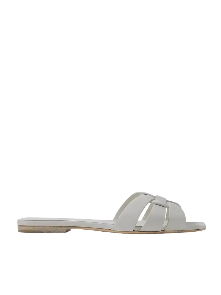 Saint Laurent Tribute Woven Leather Slides