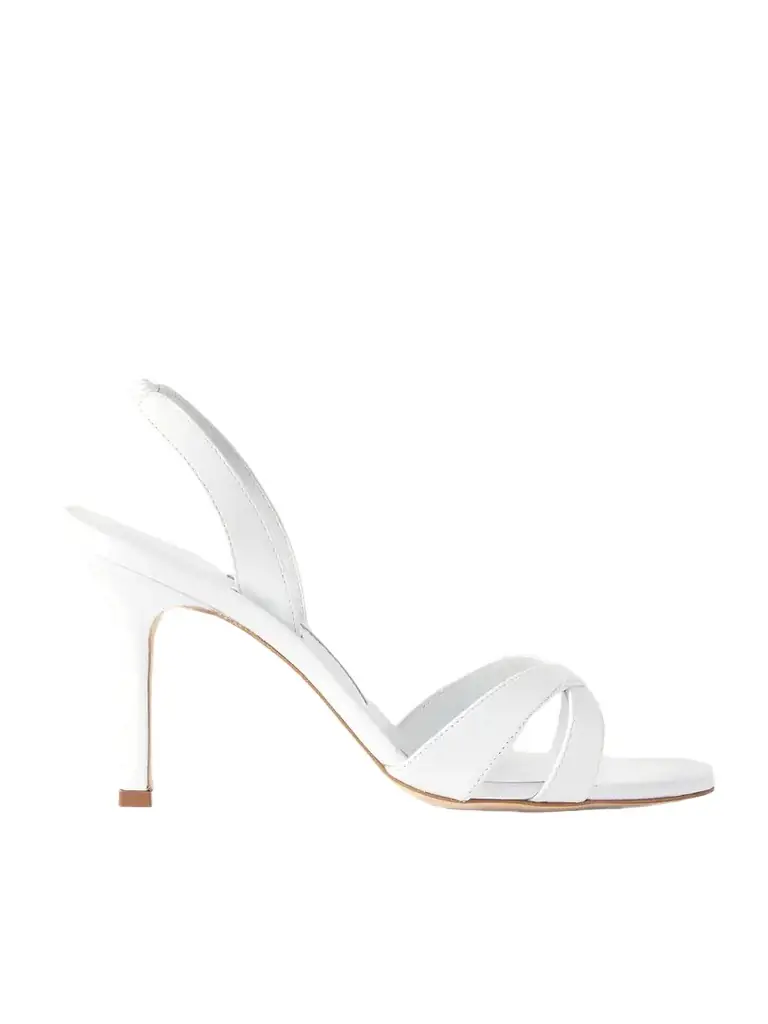 Manolo Blahnik Callasli 90 Leather Slingback Sandals