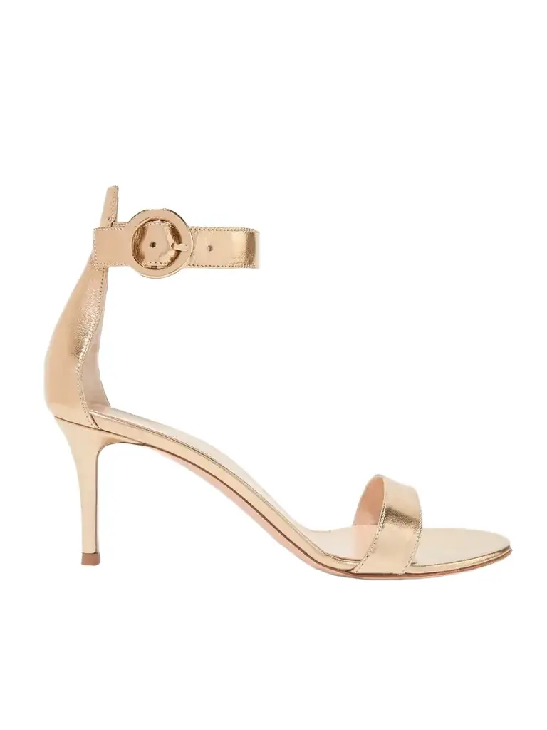 Gianvito Rossi Portofino 70 Metallic Leather Sandals