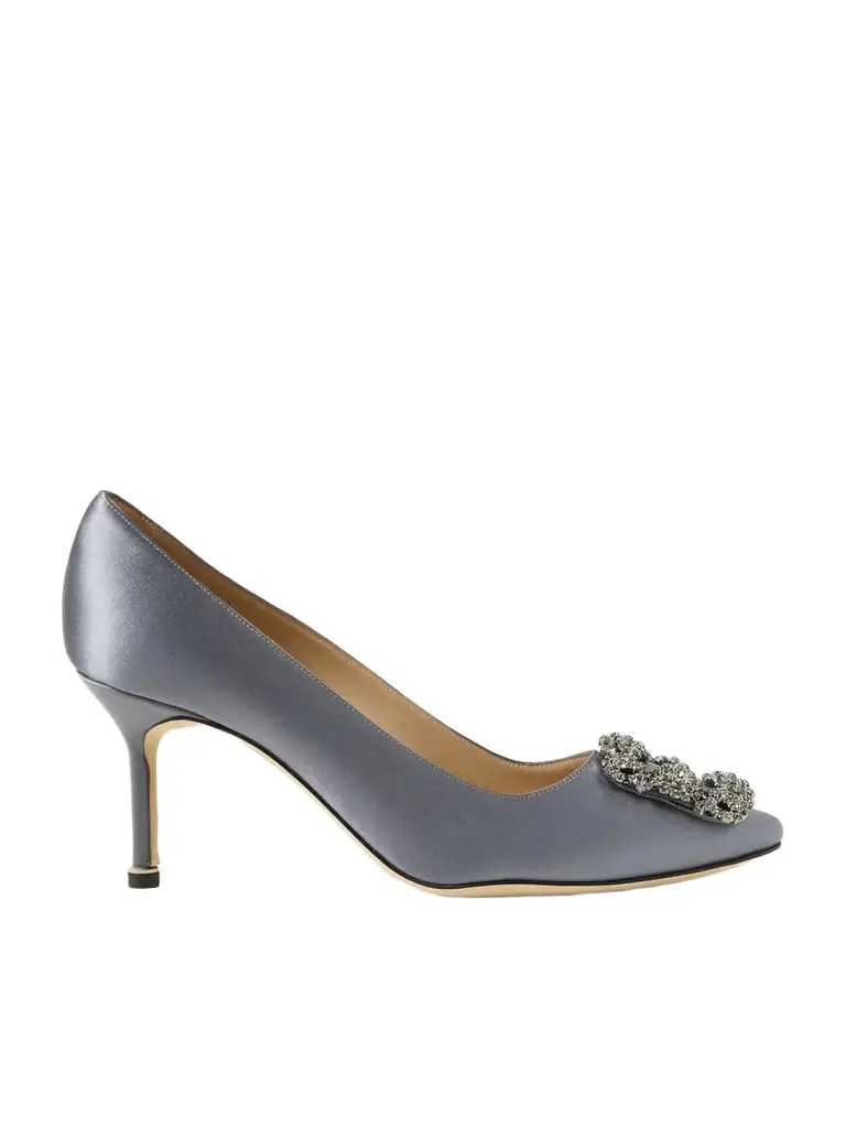 Manolo Blahnik Hangisi 70 Crystal-embellished Satin Pumps