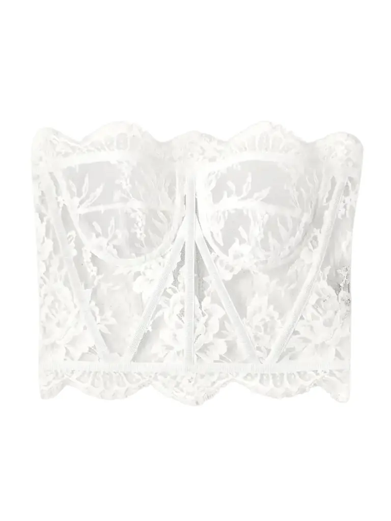 Dolce & Gabbana Grosgrain-trimmed Lace Bustier Top