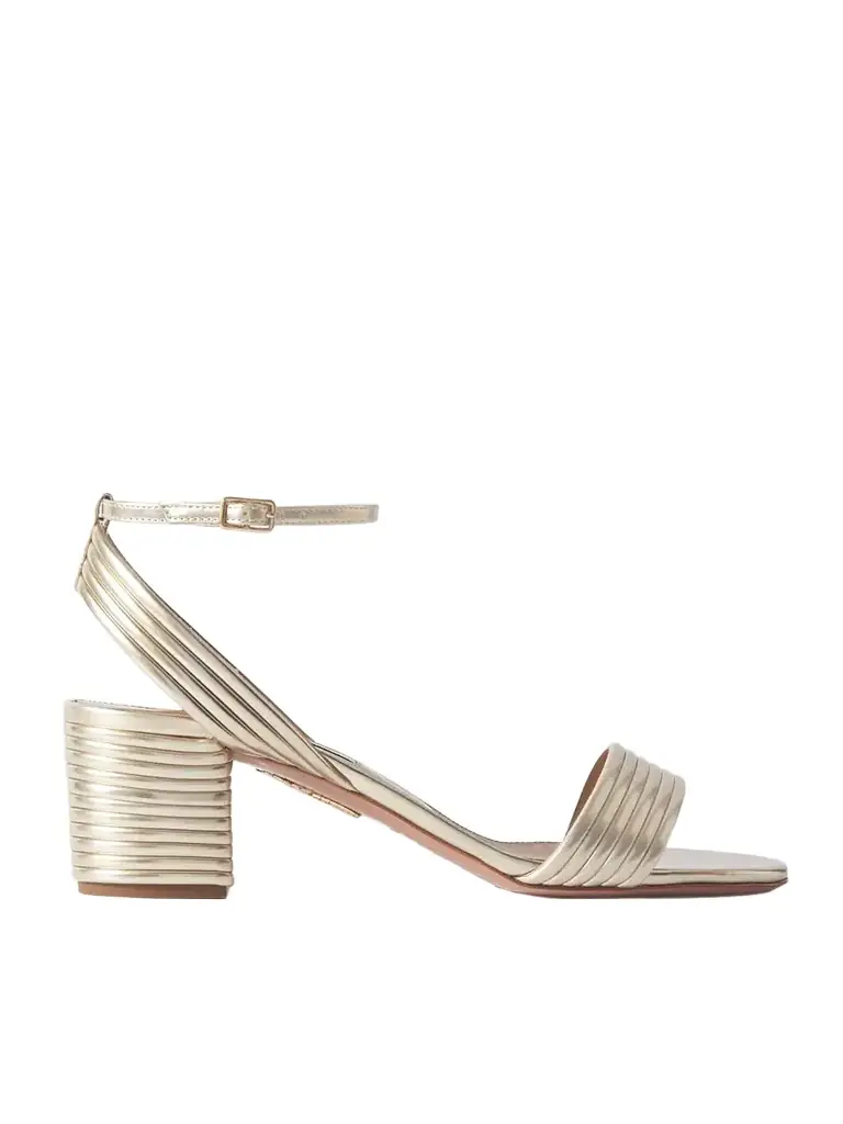 Aquazzura Sundance 50 Metallic Sandals