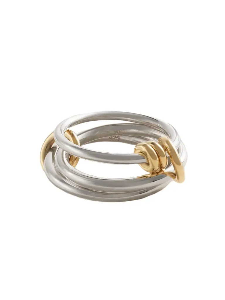 Spinelli Kilcollin Raneth Set Of Three Sterling Silver And 18-karat Gold Rings