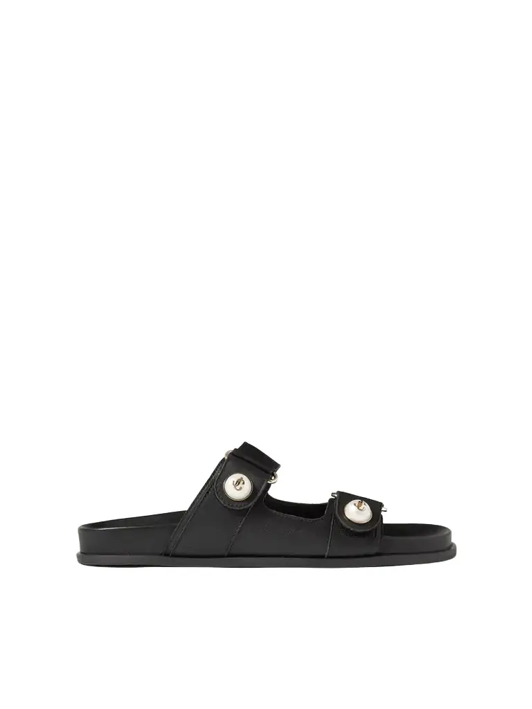 Jimmy Choo Fayence Embellished Leather Slides