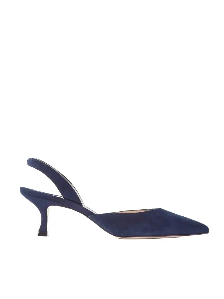 Manolo Blahnik Carolyne 50 Suede Slingback Pumps