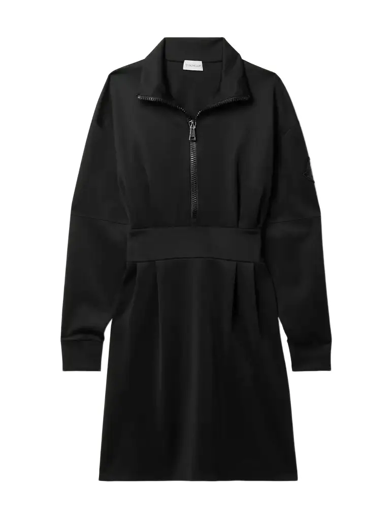 Moncler Pleated Ponte Mini Dress