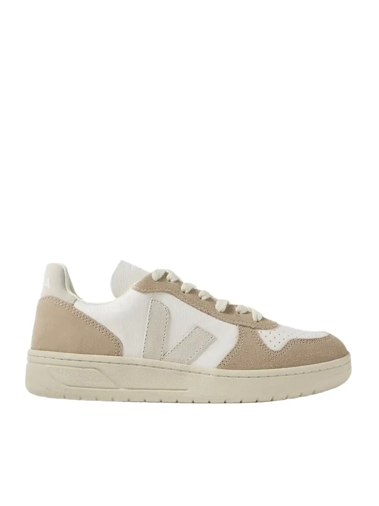 Veja V-10 Suede-trimmed Leather Sneakers - Women's Shoes
