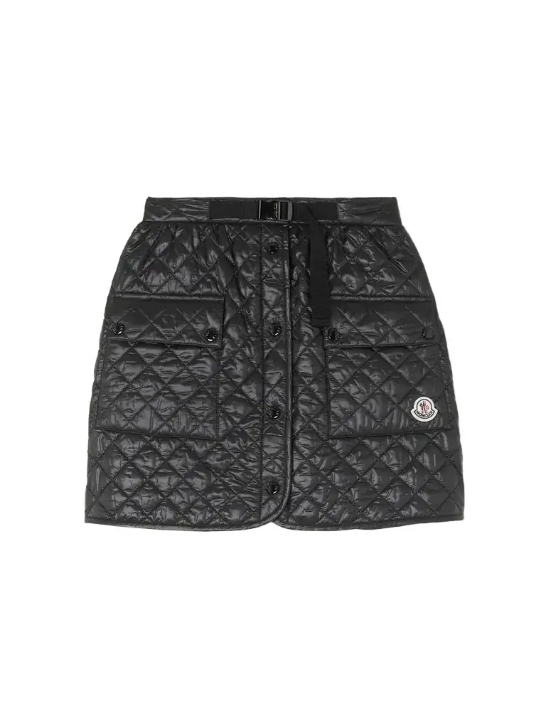 Moncler Quilted Padded Webbing-trimmed Shell Mini Skirt