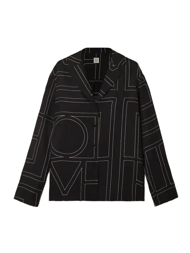 TOTEME Embroidered Silk-twill Shirt