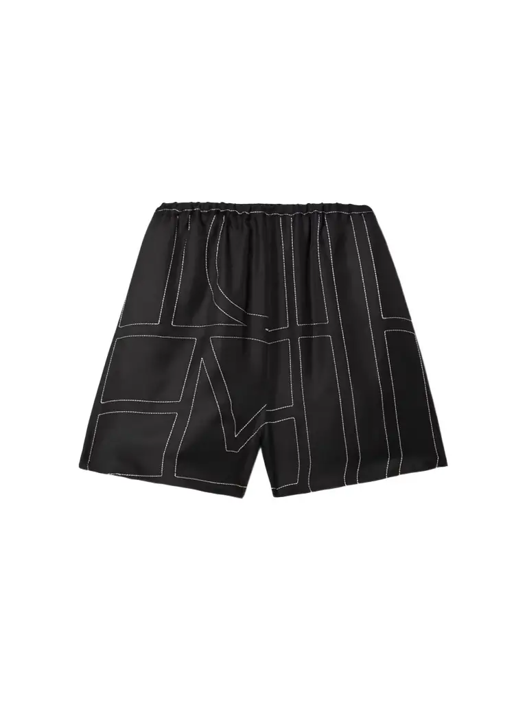 TOTEME Embroidered Silk-twill Shorts