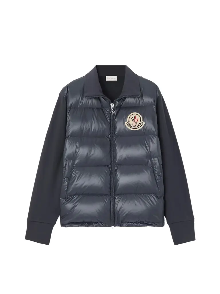 Moncler Appliquéd Cotton-blend Jersey And Quilted Shell Down Jacket