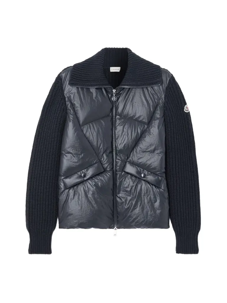 Moncler Ribbed Wool-blend And Quilted Shell Down Jacket