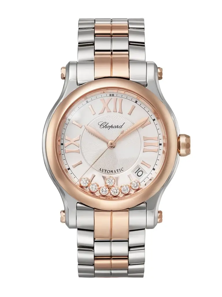 Chopard Happy Sport Automatic 36mm 18-karat Rose Gold, Stainless Steel And Diamond Watch