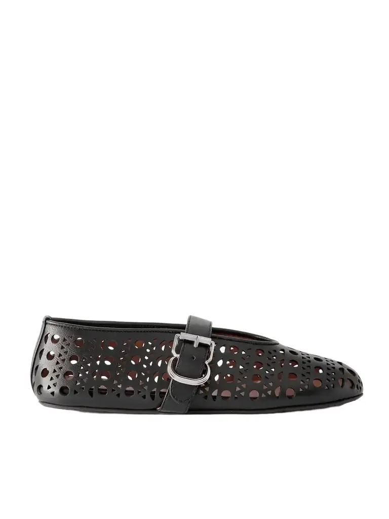 Alaïa Perforated Leather Ballet Pumps