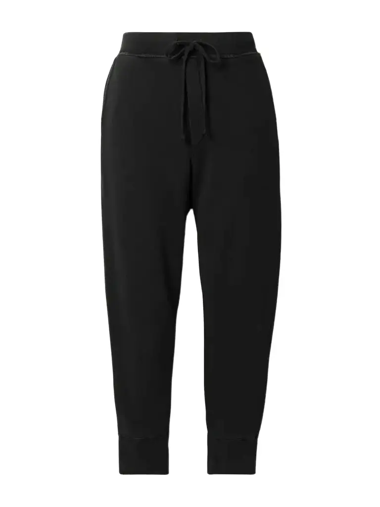 Nili Lotan Nolan Cropped Cotton-jersey Track Pants