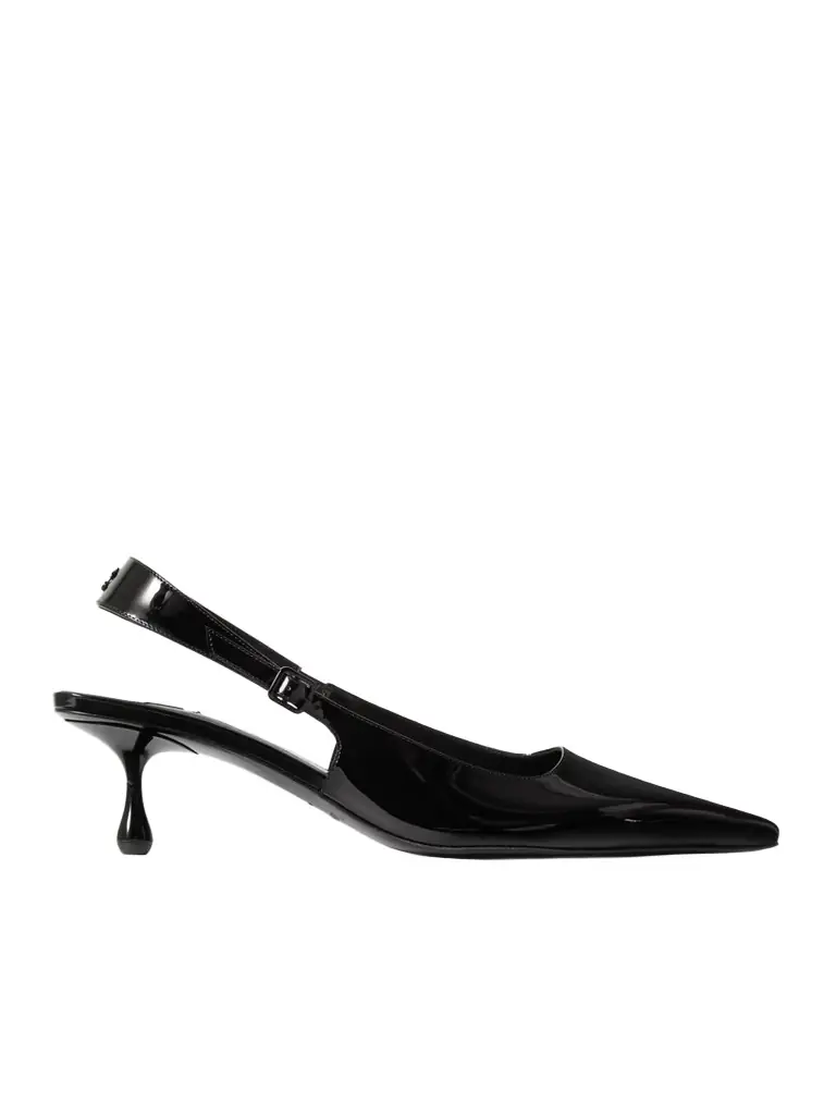 Jimmy Choo Amel 50 Logo-embellished Patent-leather Slingback Pumps