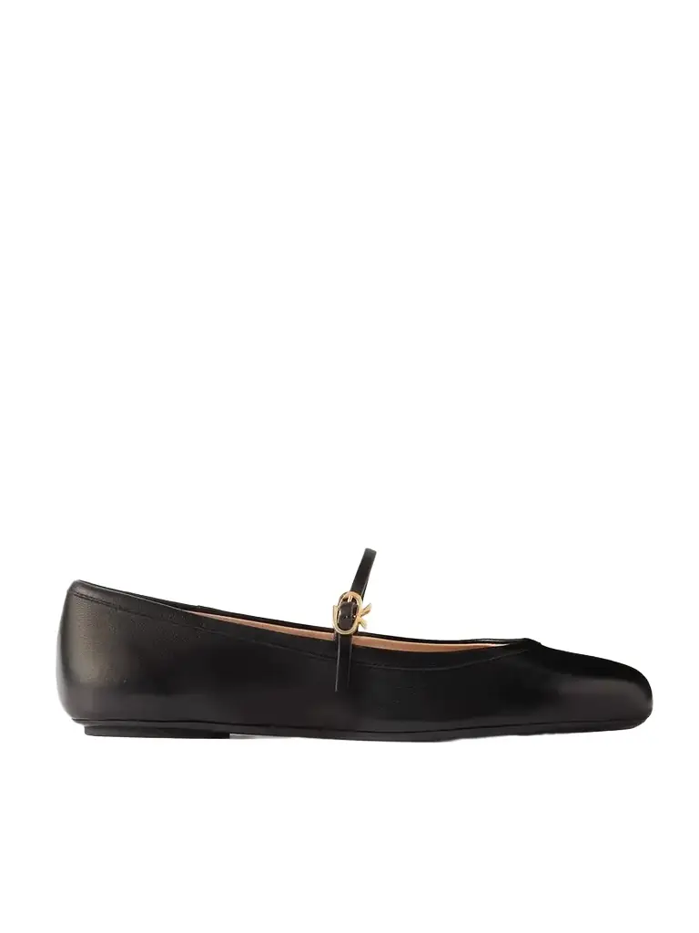 Gianvito Rossi Carla Leather Mary Jane Ballet Flats