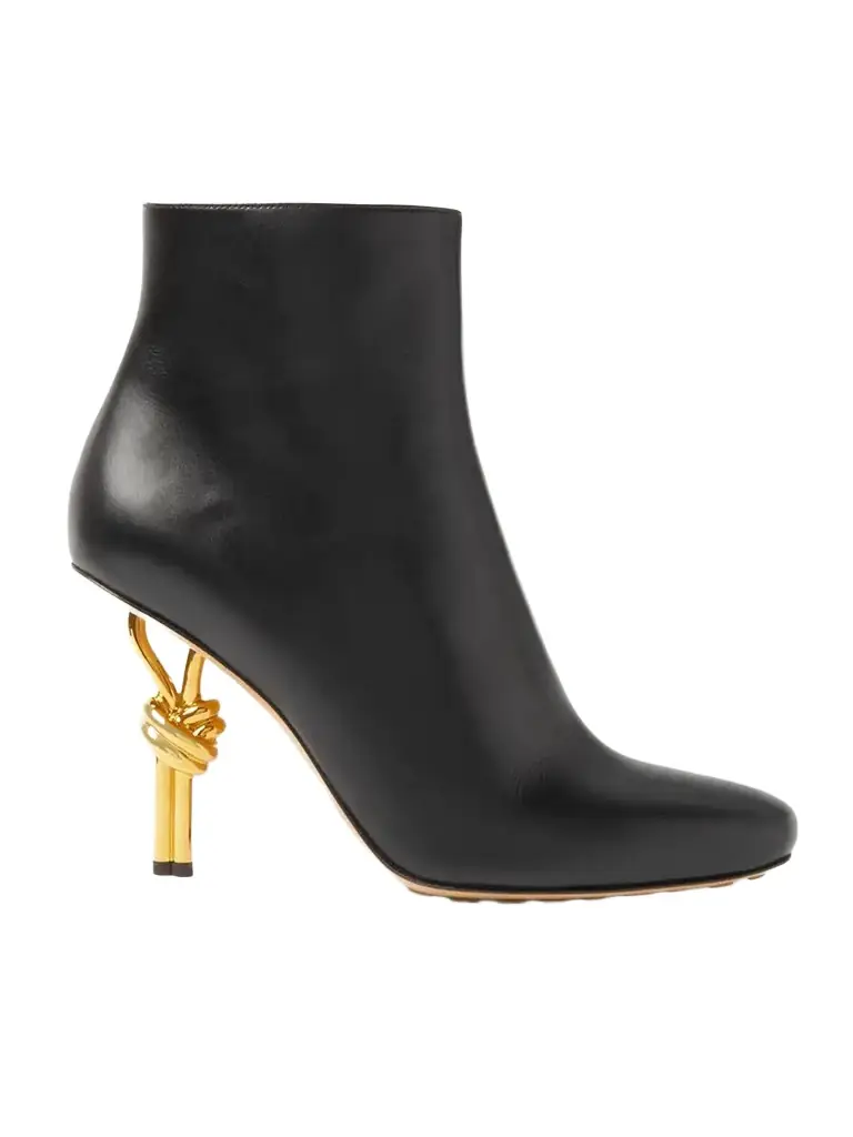 Bottega Veneta Knot Leather Ankle Boots