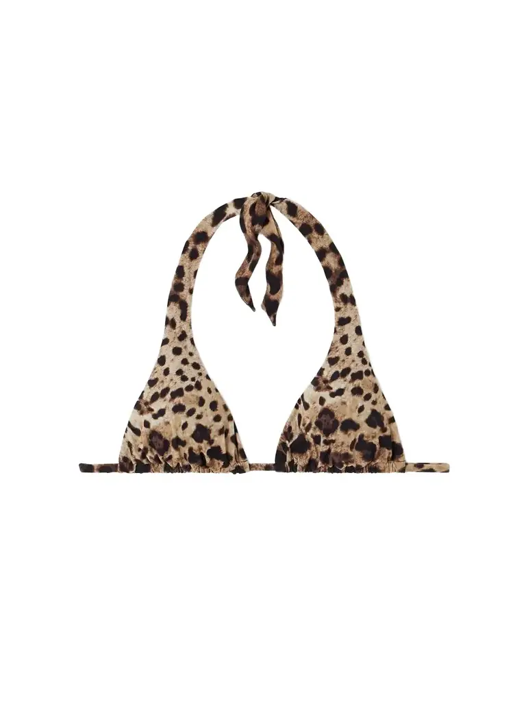 Dolce & Gabbana Leopard-print Halterneck Bikini Top