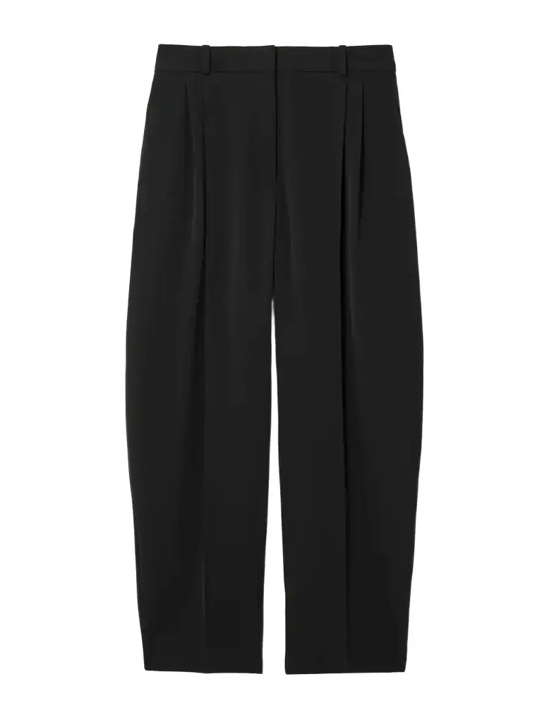 Stella McCartney Cropped Pleated Wool-blend Tapered Pants