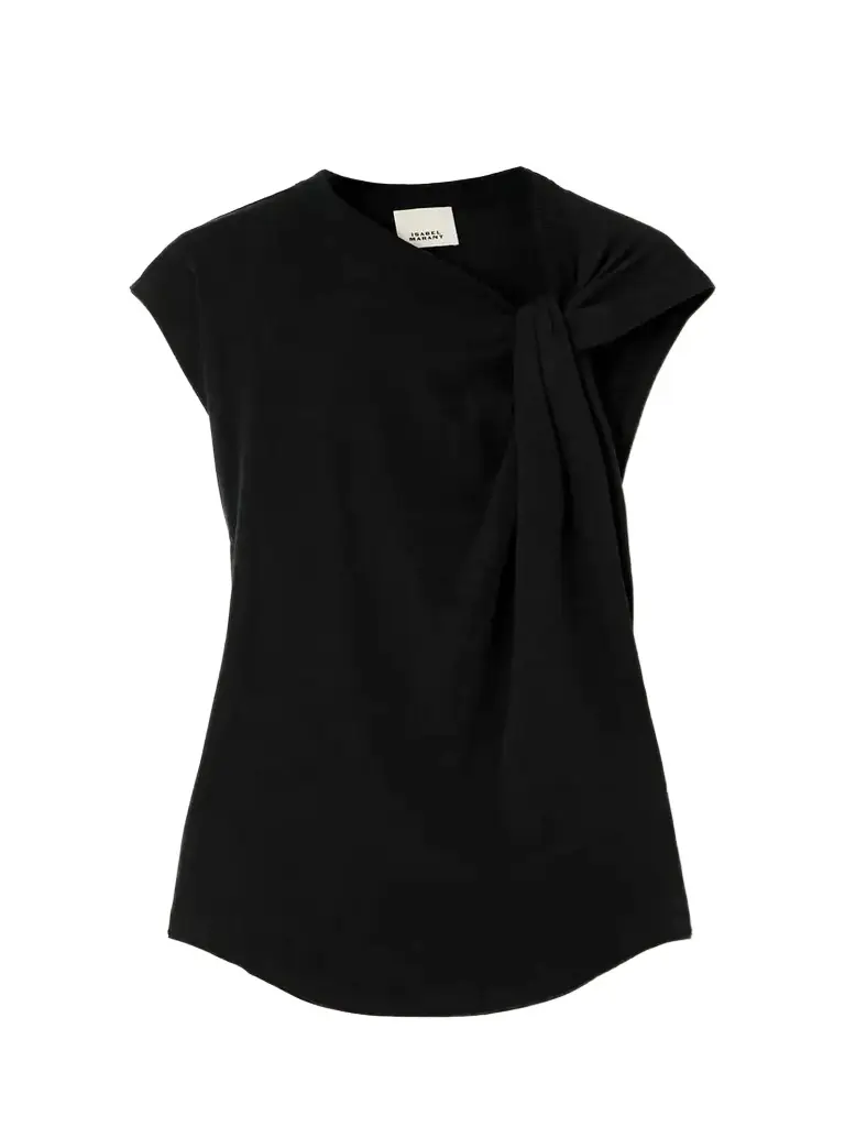 Isabel Marant Nayda Knotted Cotton-jersey Top