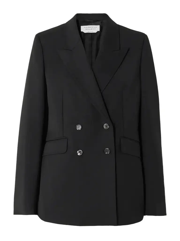 Gabriela Hearst Angela Double-breasted Wool-crepe Blazer