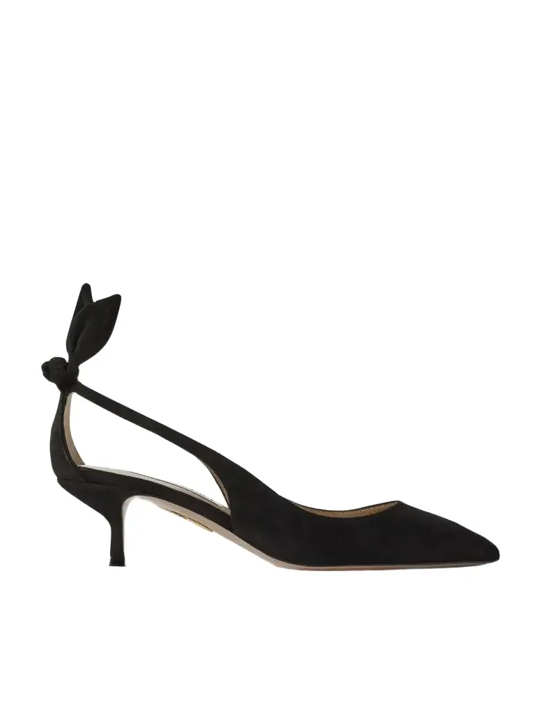 Aquazzura Bow Tie 50 Suede Pumps