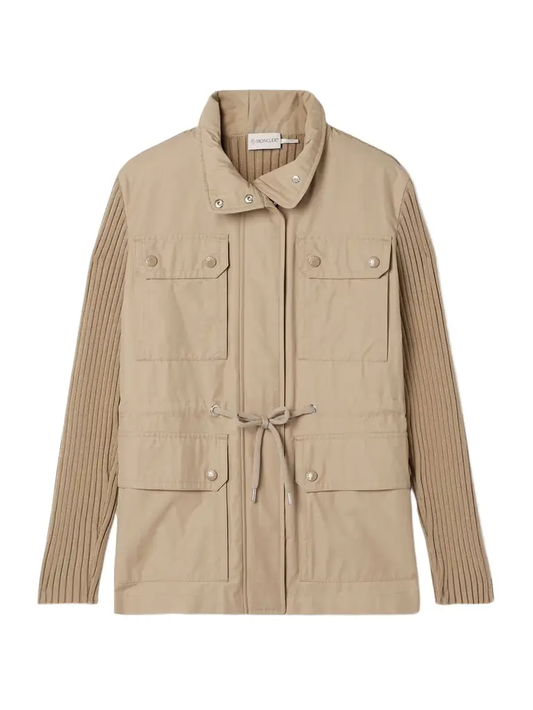 Moncler Appliquéd Ribbed Twill And Cotton-blend Jacket