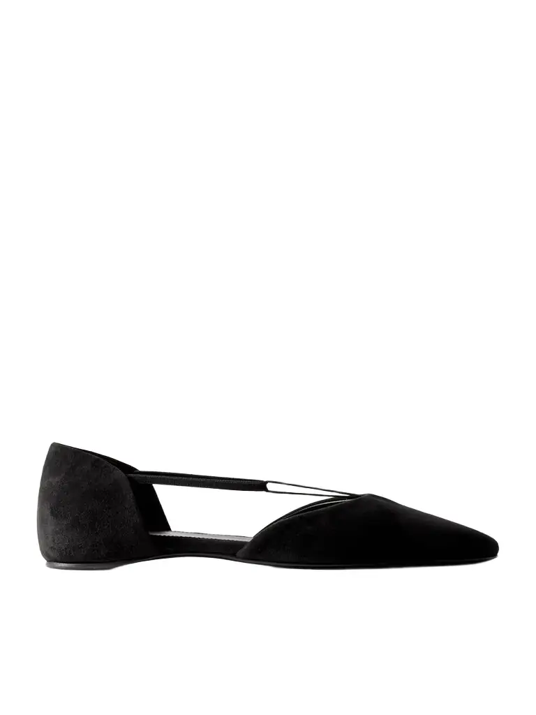 TOTEME + Net Sustain The T-strap Suede Point-toe Flats