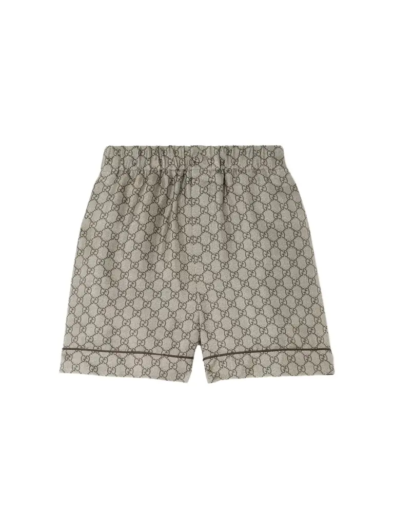 Gucci Gg Supreme Printed Silk-twill Shorts