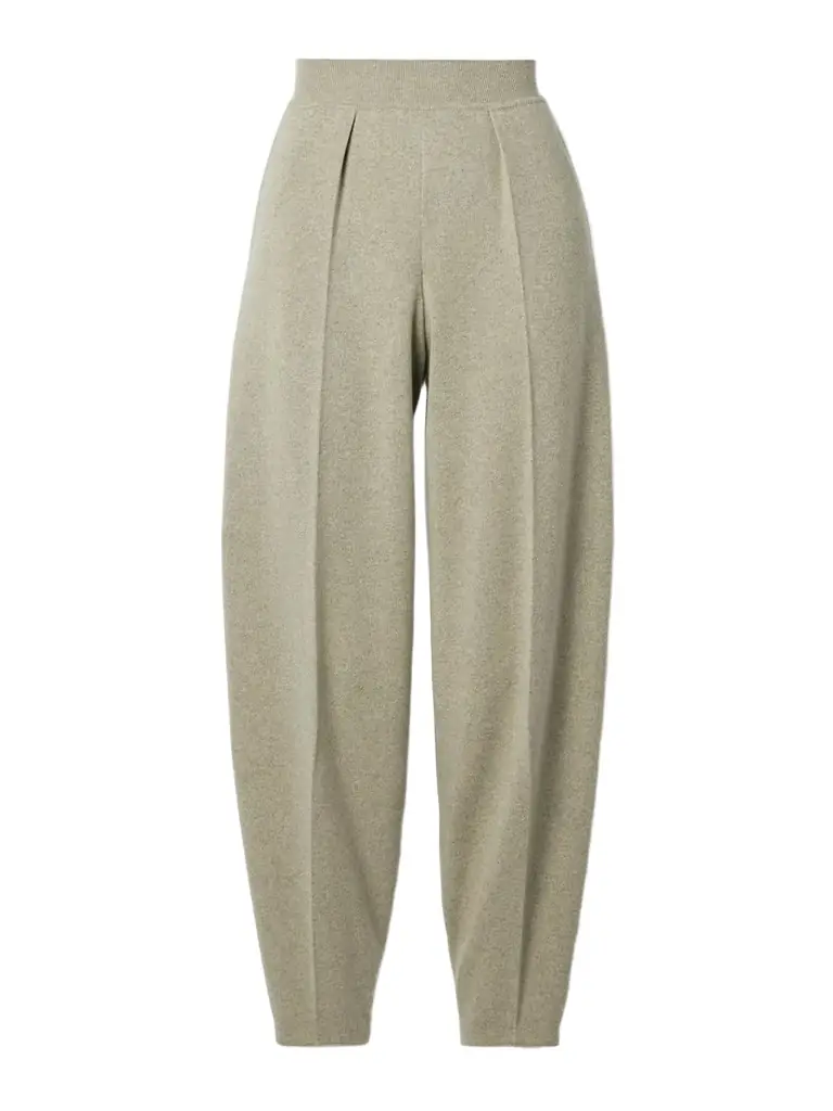 Loro Piana Pleated Tapered Cashmere Pants