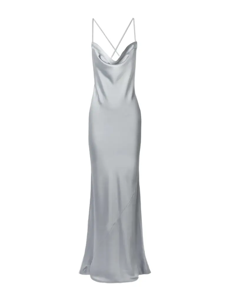 Norma Kamali Open-back Draped Satin Gown - Women's Clothing