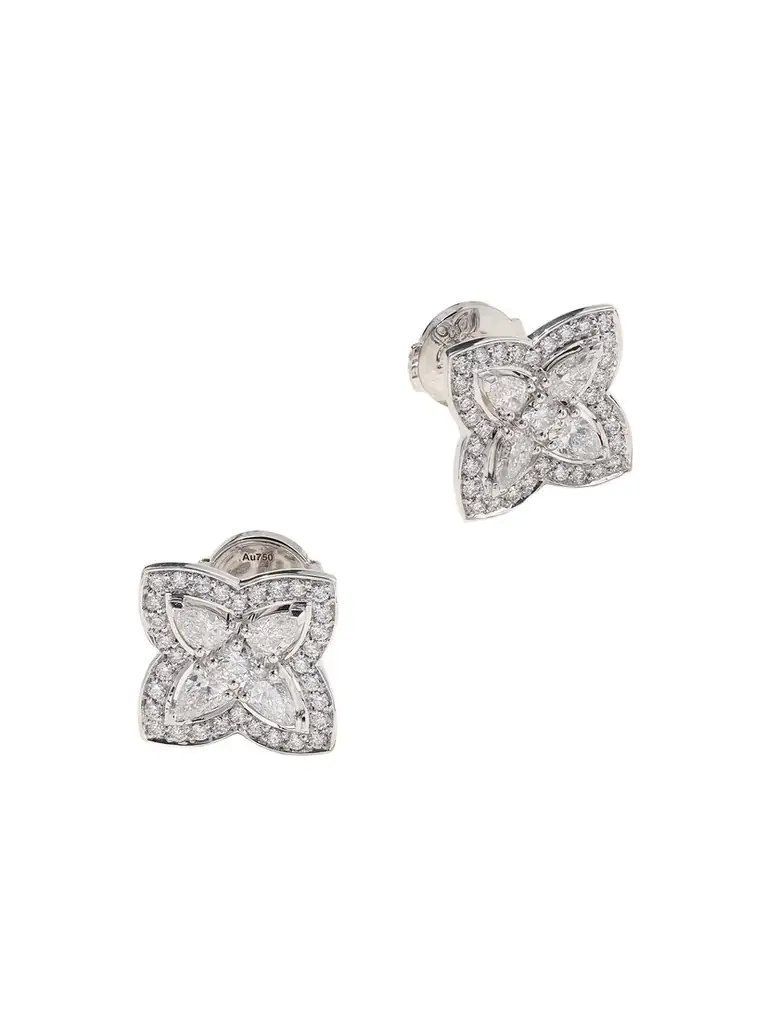 De Beers London Lotus By De Beers 18-karat White Gold Diamond Earrings
