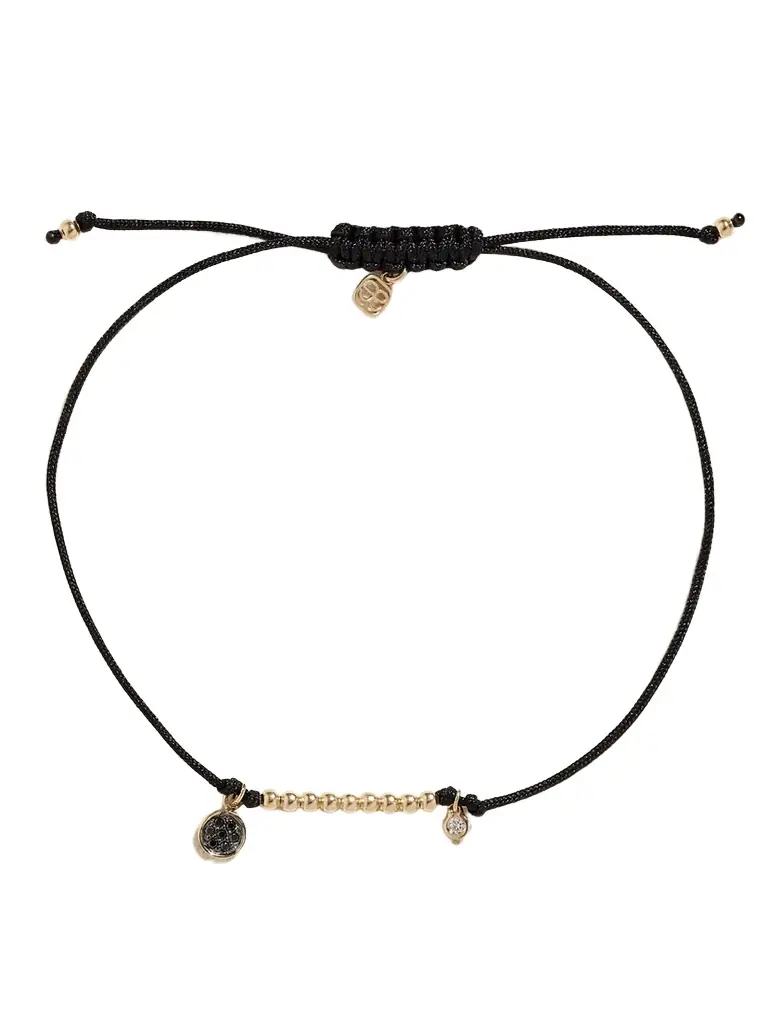 Sydney Evan 14-karat Gold, Cord And Diamond Bracelet