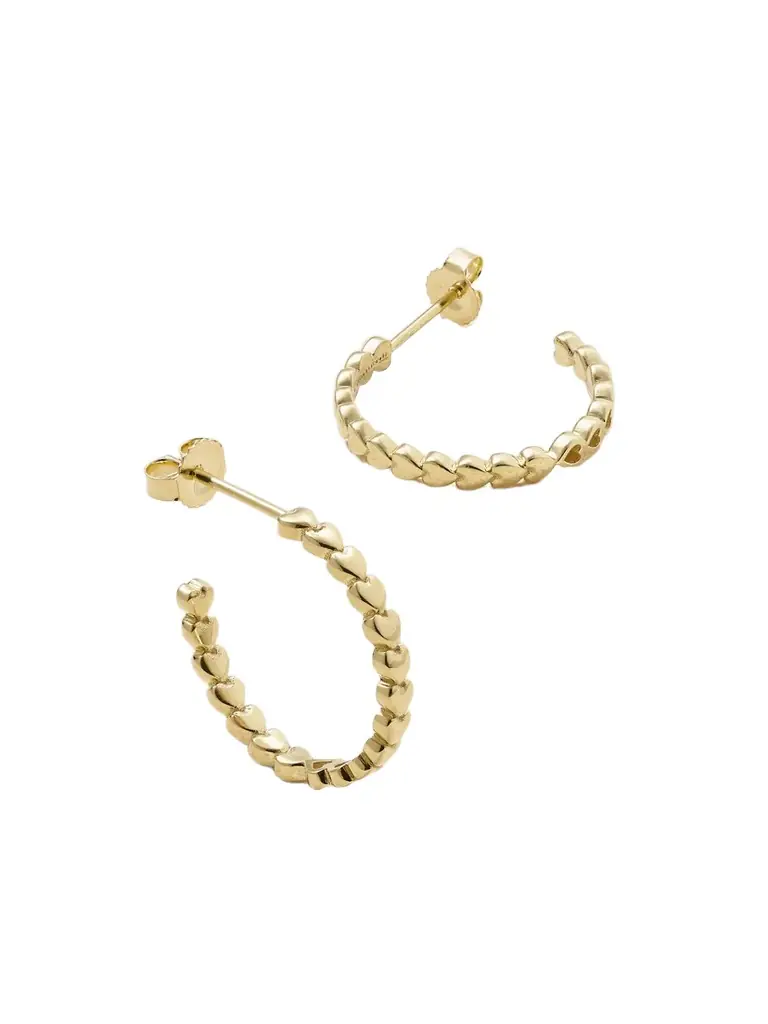 Jennifer Meyer Small Heart 18-karat Gold Hoop Earrings