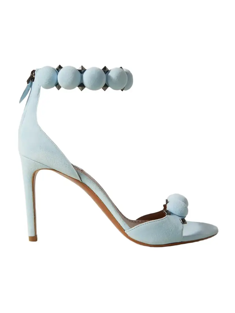 Alaïa La Bombe 90 Embellished Studded Suede Sandals